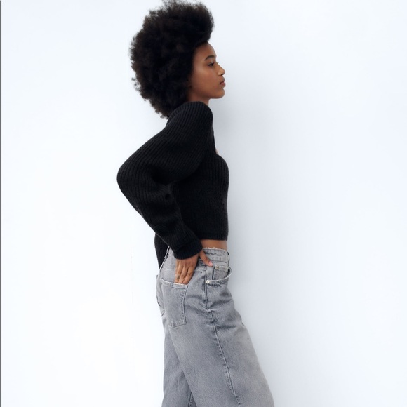 Grey - Black Cropped Zara Sweater in M - Picture 4 of 8